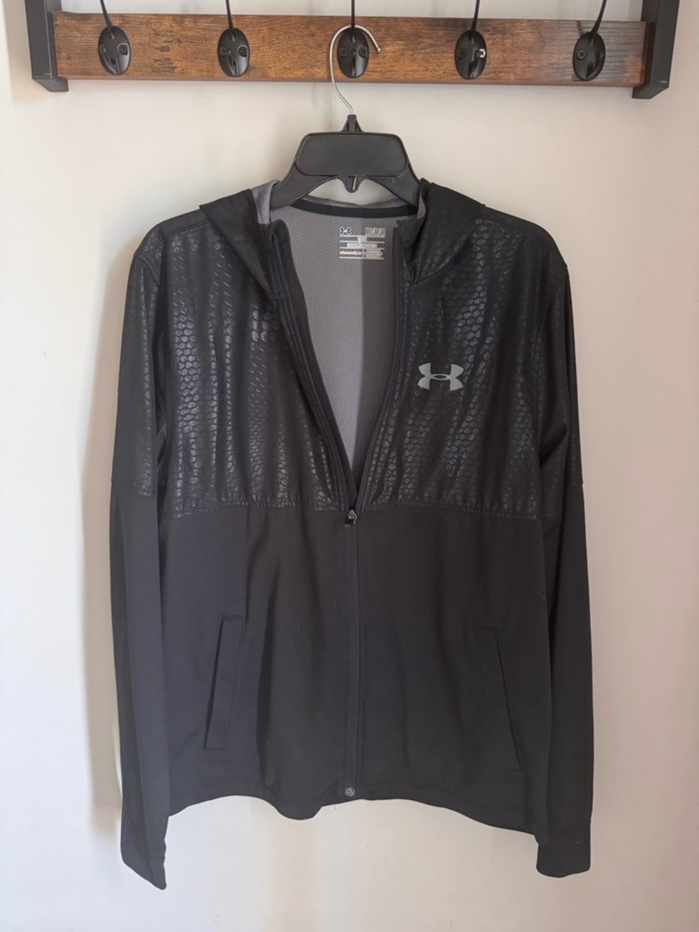 Under Armour Black Hooded Full-Zip Performance Jacket